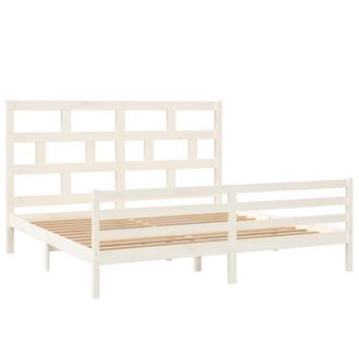 Berkfield Home Beautiful Bed Frame White Solid Wood Pine 200x200 cm