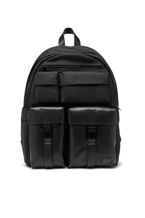 Diesel Multi-Pkts - Backpack in nylon with front pockets - Backpacks - Unisex - Black