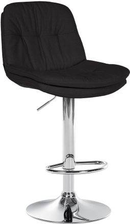 Clp Taburete De Tela Laurel Negro Metal Cromado