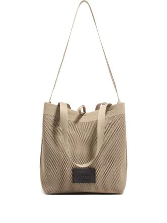 Bimba & Lola medium Flyknit tote bag - women - Polyester/Calf Leather - One Size - Neutrals