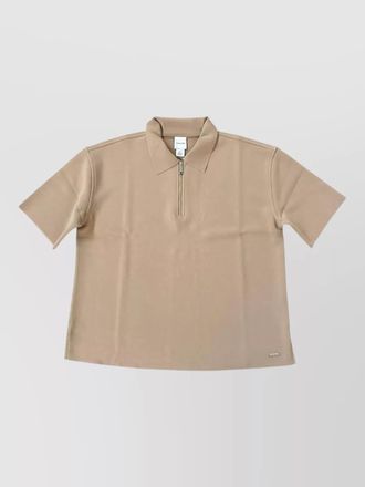Calvin Klein short-sleeve knit zip polo top