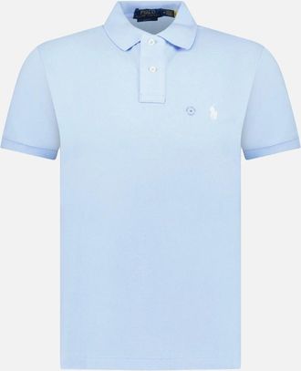 Polo Ralph Lauren Mens Polo Ralph Lauren Mesh Slim Fit Polo Shirt in Office Blue. - Size: 38