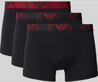 Emporio Armani Trunks mit elastischem Logo-Bund im 3er-Pack in Black, Größe XXL