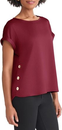 Jones New York Side Button Top in Bordeaux at Nordstrom, Size X-Small P