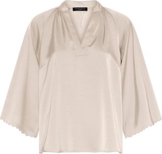 Bruuns Bazaar Weckia BB Synje Blouse - Dames - Blouses - Beige - M - Satijn - Overhemden