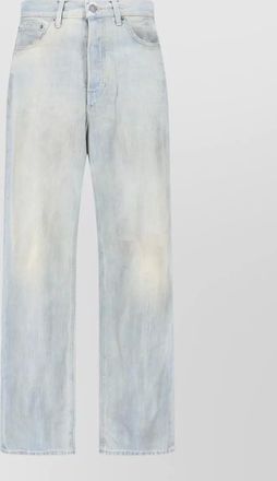 Haikure straight leg denim trousers belt loop design