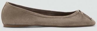 Mango Ballerine pelle fiocco marrone chiaro/pastello - Donna - 35 - MANGO