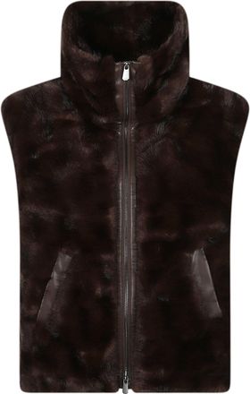 Pinko Glossinia Plush High-Collar Boxy Faux-Fur Vest