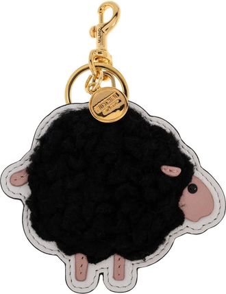 Moschino sheep charm keyring - women - Leather - One Size - Black