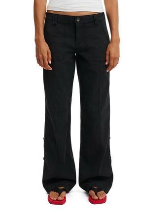 Cotton On Womens Lexi Low Rise Utility Pant in Black at Nordstrom, Size 10