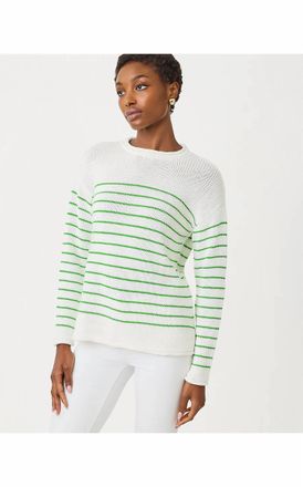 Lilly Pulitzer Lotan Crewneck Sweater In Putting Green Tidepool Stripe