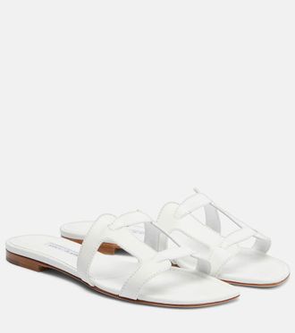 Manolo Blahnik Grellanuflat leather slides