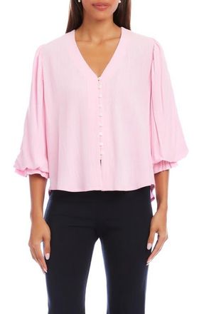 Karen Kane Linen Blend Top in Pink at Nordstrom, Size X-Small