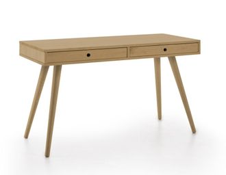 HOGAR 24 Escritorio de madera maciza natural, color encerado