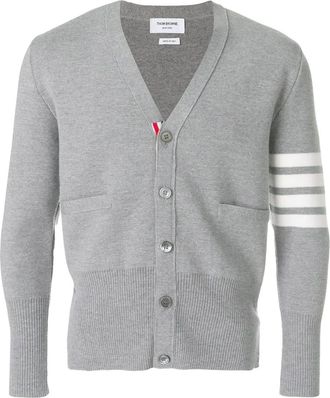 Thom Browne Cardigan Milano con dettaglio a righe - Grigio