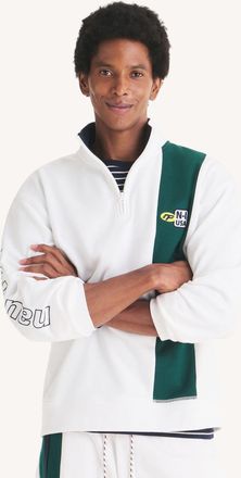 Nautica Mens Colorblock Quarter-Zip Sweatshirt