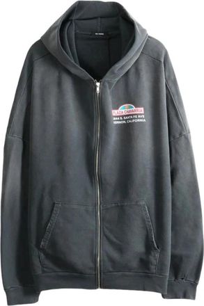 Willy Chavarria CCC Hooligan Zip Through Hoodie - Heren - Vesten met rits - Grijs - L - Katoen - Hoodies & sweatvesten