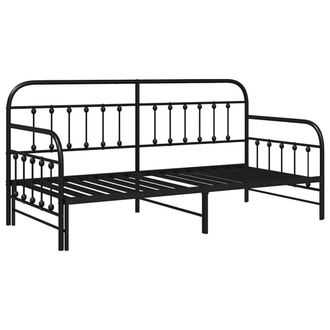 Berkfield Home Daybed Frame with Trundle Black 90x200 cm Steel