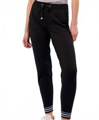 French Kyss Womens Color Block Jogger Pants In Black/denim