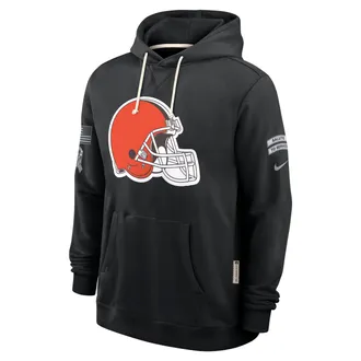 Nike Cleveland Browns Salute to Service Sideline Nike Mens Dri-FIT NFL Pullover Hoodie in Black | 03AZ00AA28-CYB