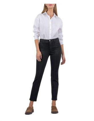 Kut from the Kloth Reese High Rise Ankle Straight Leg Pork Chop Pocket Pants In Marine