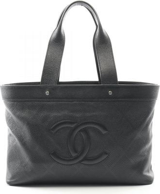 Chanel Black Leather Tote Bag (Pre-Owned)