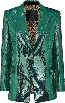 Philipp Plein Blazer Paillettes - Dames - Blazers - Groen - S - Polyester - Jassen