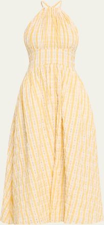 Rosie Assoulin Halter in the Name of Love Checked Seersucker Dress