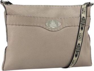 Fendi Pre-owned Vintage Cross Body Bag - Dames - Vintage Schoudertas - Beige - ONE Size - Leer - Vintage