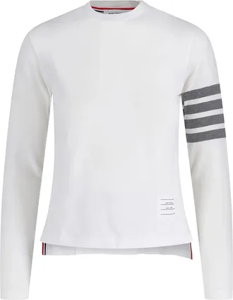 Thom Browne T-shirt met lange mouwen en engineered 4 bar in duurzame jersey