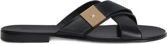 Giuseppe Zanotti Flavien Crowned leren sandalen - Zwart