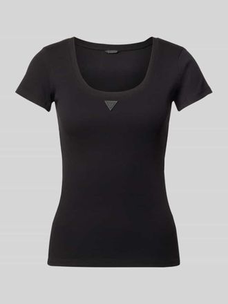 Guess Slim Fit T-Shirt mit Logo-Applikation in Black, Gr&ouml;&szlig;e XL