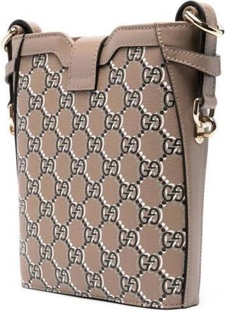 Gucci Gg Shadow Mini Bucket Bag Brown > Shoulder