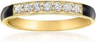 Ross-Simons Lab-Grown Diamond Ring With Black Enamel in 18kt Gold Over Sterling