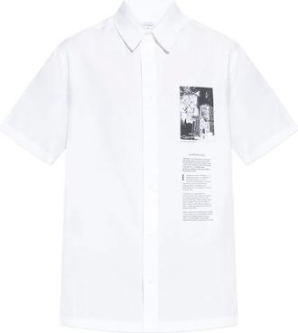Off-white Camicia in cotone con stampa grafica - Bianco