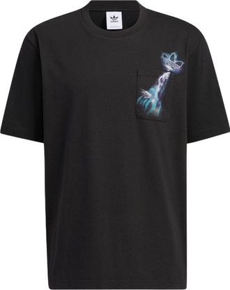 adidas originals Y2k Tee 3 Casual Gradient Solid Color Pattern Sports Round Neck Pocket Short Sleeve Black HM8029
