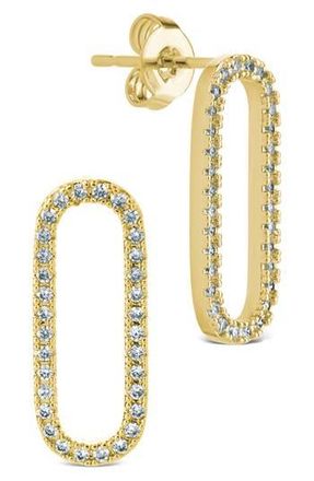 Sterling Forever Esperanza Cubic Zirconia Oval Earrings in Gold at Nordstrom Rack