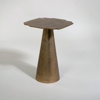 Maisons du monde Mesa auxiliar de aluminio dorado