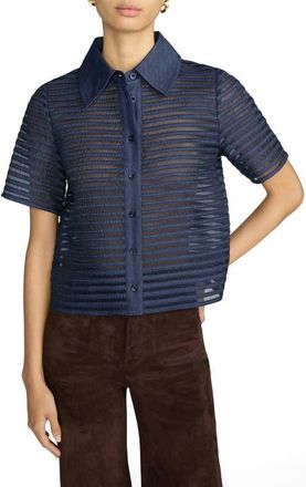 Frame Denim The Denim Lattice Shirt in Skylight at Nordstrom, Size X-Small