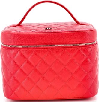 Chanel Classic Vanity Case Quilted Caviar Medium pouch - Rood