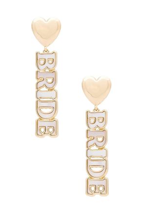 BaubleBar Womens Dressed In Earrings In Gold And White