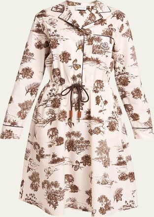 Moncler Printed Long-Sleeve Dress