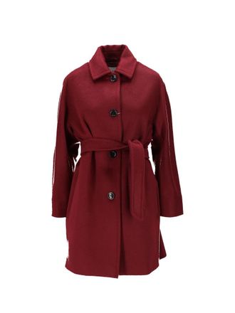 Max Mara Red Shirt Collar Trench Coat