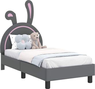 vidaXL Estructura De Cama Para Ni&ntilde;os Peque&ntilde;os Con Cabecera Gris Claro Vidaxl