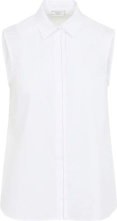 PESERICO sleeveless blouse - women - Cotton/Elastane - 44 - White