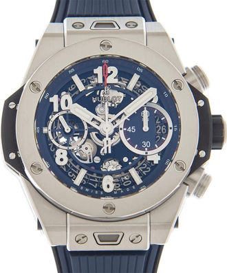 Hublot Big Bang Unico Titanium Chronograph Automatic Blue Dial Mens Watch 441.NX.5179.RX