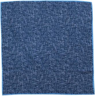 Boggi Blue Double Faced Floral & Denim Print Silk Handkerchief