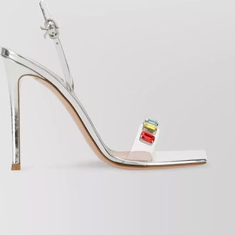 Gianvito Rossi 115MM crystal-adorned metallic sandals