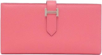 Herm&egrave;s Pink Rose Azalee Epsom Leather Long Wallet (Bi-Fold) (Pre-Owned)