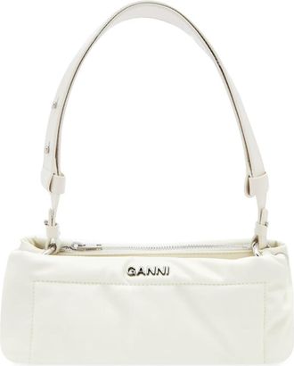 Ganni White Pillow Baguette Bag
